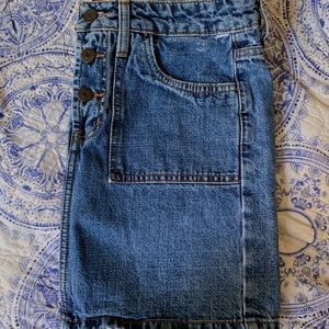 90s style jean mini skirt